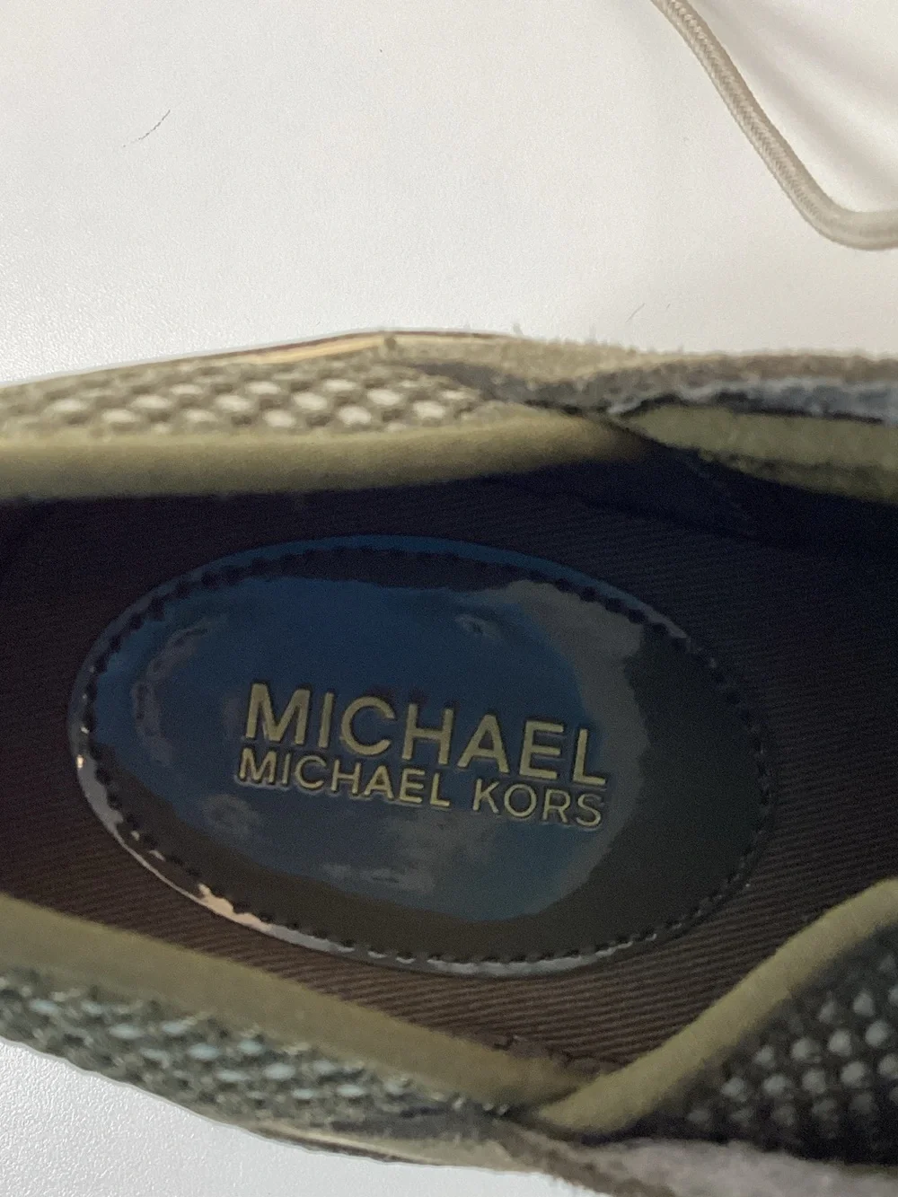 MICHAEL Michael Kors women’s Olive Green Sneakers with Red Soles